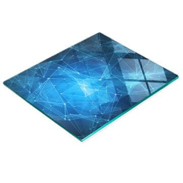 shumee Dekorativna steklena kuhinjska deska za rezanje modre črte 60x52 cm