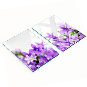 shumee Večnamenske dekorativne steklene table Vijolični zvončki 2x40x52 cm