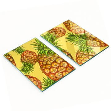 shumee Večnamenske dekorativne steklene table z vzorcem ananasa 2x40x52 cm