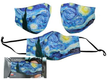 Carmani ZAŠČITNA MASKA ZA VEČKRATNO UPORABO ZVEZDNA NOČ VAN GOGH MASKA ZA OBRAZ