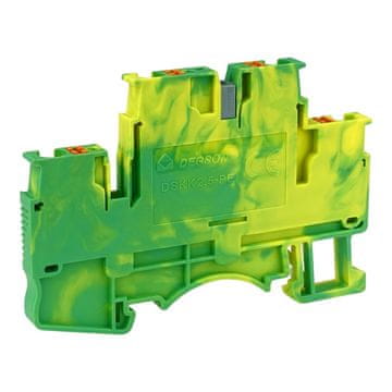 shumee Priključni blok 2,5 mm2, 2-nivojski, 4-žilni, rumeno-zelen, PE 5774