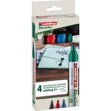Edding Permanentni marker Ecoline 21, 4 barve