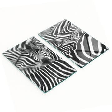 shumee Večnamenske dekorativne steklene table z zebra potiskom 2x30x52 cm