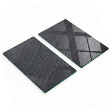 shumee Dekorativne steklene deske za rezanje iz črnega granita 2x30x52 cm