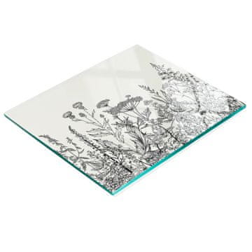 shumee Kaljena večnamenska dekorativna steklena tabla Divje rože 60x52 cm