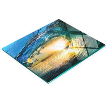 shumee Kaljena večnamenska dekorativna steklena tabla Ocean Wave 60x52 cm