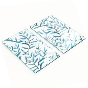 shumee Večnamenske dekorativne steklene table z vzorcem listov 2x30x52 cm