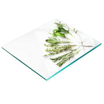 shumee Servirna deska iz kaljenega stekla z zeliščnimi grafikami 60x52 cm
