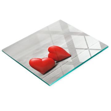 shumee Večnamenska dekorativna steklena kuhinjska deska Srce Les 60x52 cm