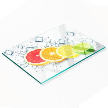 shumee Kuhinjska večnamenska dekorativna steklena plošča Citrusi 80x52 cm
