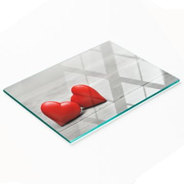 shumee Večnamenska dekorativna steklena kuhinjska deska Srce Les 80x52 cm
