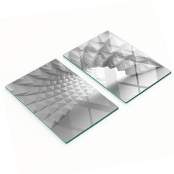 shumee Komplet dveh steklenih kuhinjskih desk Abstraktni tunel 2x40x52 cm