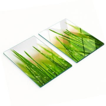 shumee Večnamenske dekorativne steklene table s potiskom trave 2x40x52 cm