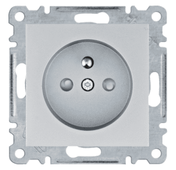 Hager Lumina Vtičnica z ozemljenim kontaktom 16 A/250 VAC srebrna WL1042