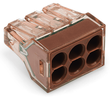 Wago Hitri konektor 6x 1,5-4 mm2 prozoren/rjav 773-606 /paket 50 kosov/