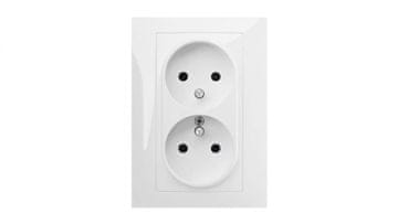 Elektro-Plast Santra vtičnica 2x2P+Z monolitna z okvirjem, vgradna, bela 4135-00