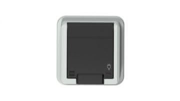 Elektro-Plast Aquant 2K enojna vgradna vtičnica z ozemljitvijo 2P+Z siva 5041-70