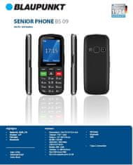 Blaupunkt BS 09 telefon, 4G/LTE, črni