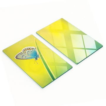 shumee Komplet kuhinjskih desk iz kaljenega stekla z vzorcem metuljev 2x30x52 cm
