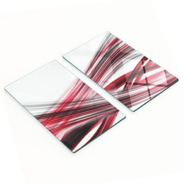 shumee Komplet dveh steklenih kuhinjskih desk z abstraktnimi linijami 2x30x52 cm