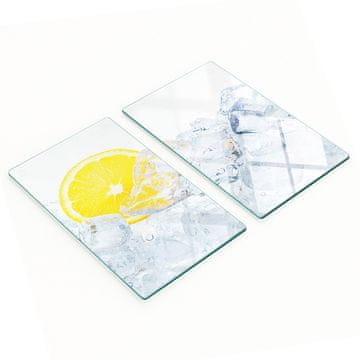 shumee Steklene plošče z dekorativnim potiskom limoninih ledenih kock 2x30x52 cm
