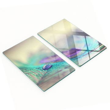 shumee Kaljene večnamenske dekorativne steklene plošče v obliki perja 2x30x52 cm