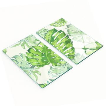 shumee Elegantne in trpežne steklene table s potiskom tropskih listov 2x30x52 cm