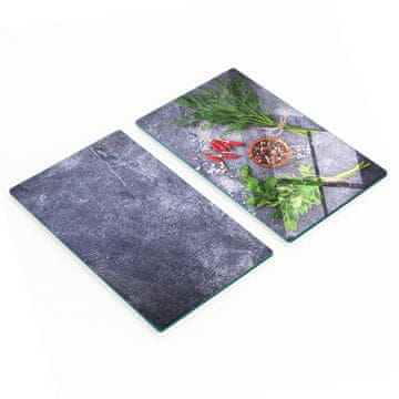 shumee Dekorativne kaljene steklene deske za rezanje zelišč in začimb 2x30x52 cm