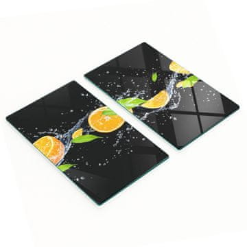 shumee Dekorativne kaljene steklene deske za rezanje pomaranč in vode 2x30x52 cm