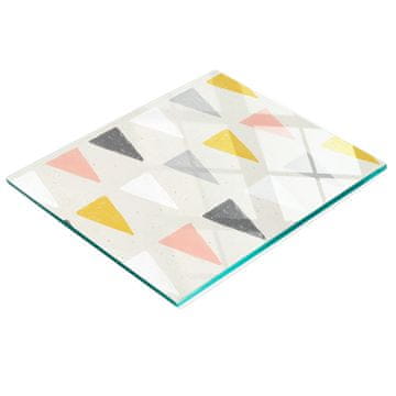 shumee Dekorativna steklena kuhinjska deska za rezanje Trikotna Vintage 60x52 cm
