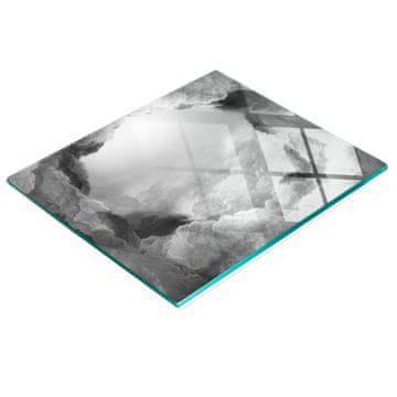 shumee Dekorativna steklena kuhinjska deska za rezanje Fraktalni oblaki 60x52 cm