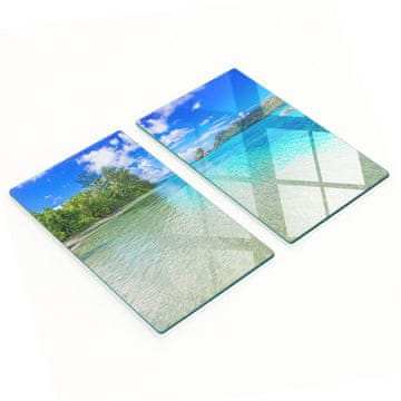 shumee Dekorativne kaljene steklene deske za rezanje Seychelles Beach 2x30x52 cm