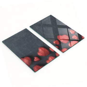shumee Dekorativne deske za rezanje iz kaljenega stekla v obliki srca 2x30x52 cm