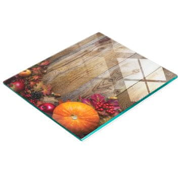 shumee Dekorativna steklena servirna deska za prigrizke z bučnimi listi 60x52 cm