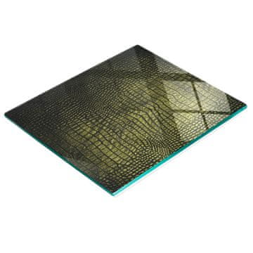 shumee Steklena dekorativna servirna deska za prigrizke krokodilja koža 60x52 cm