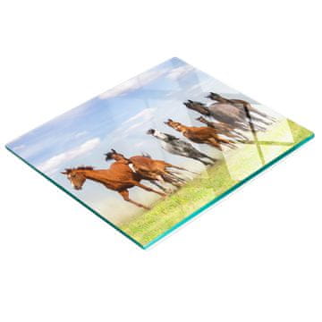 shumee Dekorativna kaljena steklena deska za rezanje Galopirajoči konji 60x52 cm