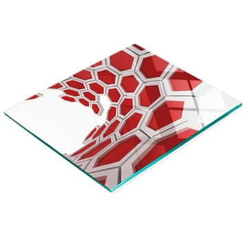 shumee Steklena dekorativna tabla s 3D grafiko za serviranje prigrizkov 60x52 cm