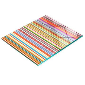 shumee Kaljena večnamenska dekorativna steklena tabla z barvnimi črtami 60x52 cm