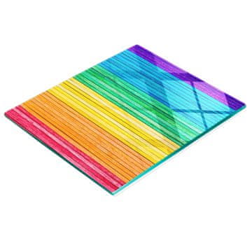 shumee Kaljena večnamenska dekorativna steklena tabla z barvnimi črtami 60x52 cm