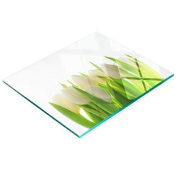 shumee Dekorativna kaljena steklena kuhinjska deska za rezanje Tulipani 60x52 cm