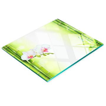 shumee Elegantna in trpežna steklena tabla z vzorcem orhidej in bambusa 60x52 cm