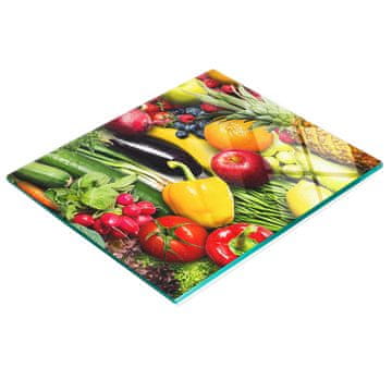 shumee Dekorativna kaljena steklena deska za rezanje zelenjave in sadja 60x52 cm