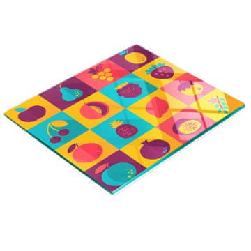 shumee Kaljena večnamenska dekorativna steklena tabla s sadnimi ikonami 60x52 cm