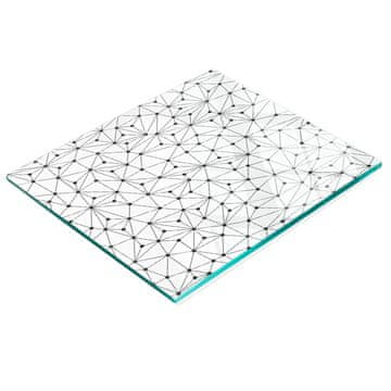 shumee Kaljena večnamenska dekorativna steklena tabla s črtami in krogi 60x52 cm