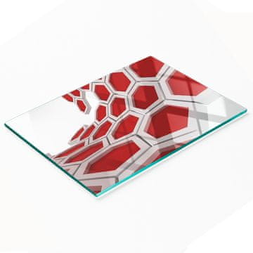 shumee Steklena dekorativna tabla s 3D grafiko za serviranje prigrizkov 80x52 cm