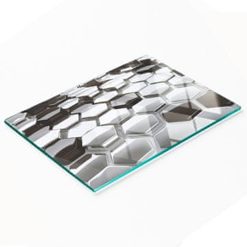 shumee Steklena dekorativna tabla s 3D grafiko za serviranje prigrizkov 80x52 cm