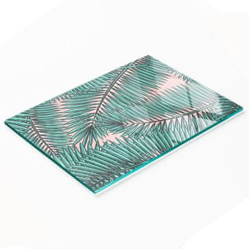 shumee Kaljena večnamenska dekorativna steklena tabla s palmovimi listi 80x52 cm