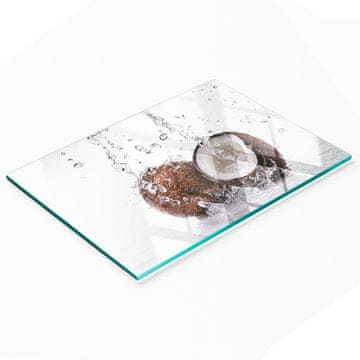 shumee Večnamenska dekorativna steklena tabla s potiskom kokosa in vode 80x52 cm