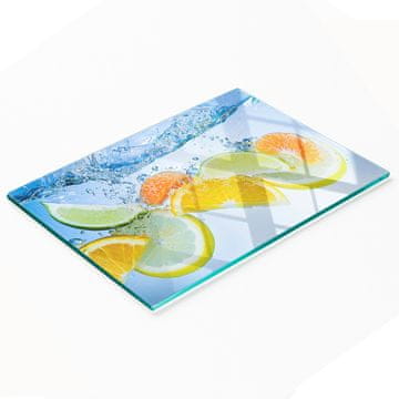 shumee Steklena dekorativna deska za serviranje prigrizkov Citrus Water 80x52 cm