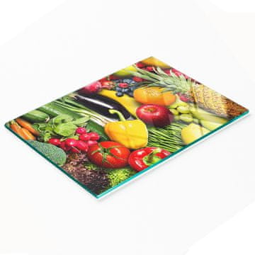 shumee Dekorativna kaljena steklena deska za rezanje zelenjave in sadja 80x52 cm